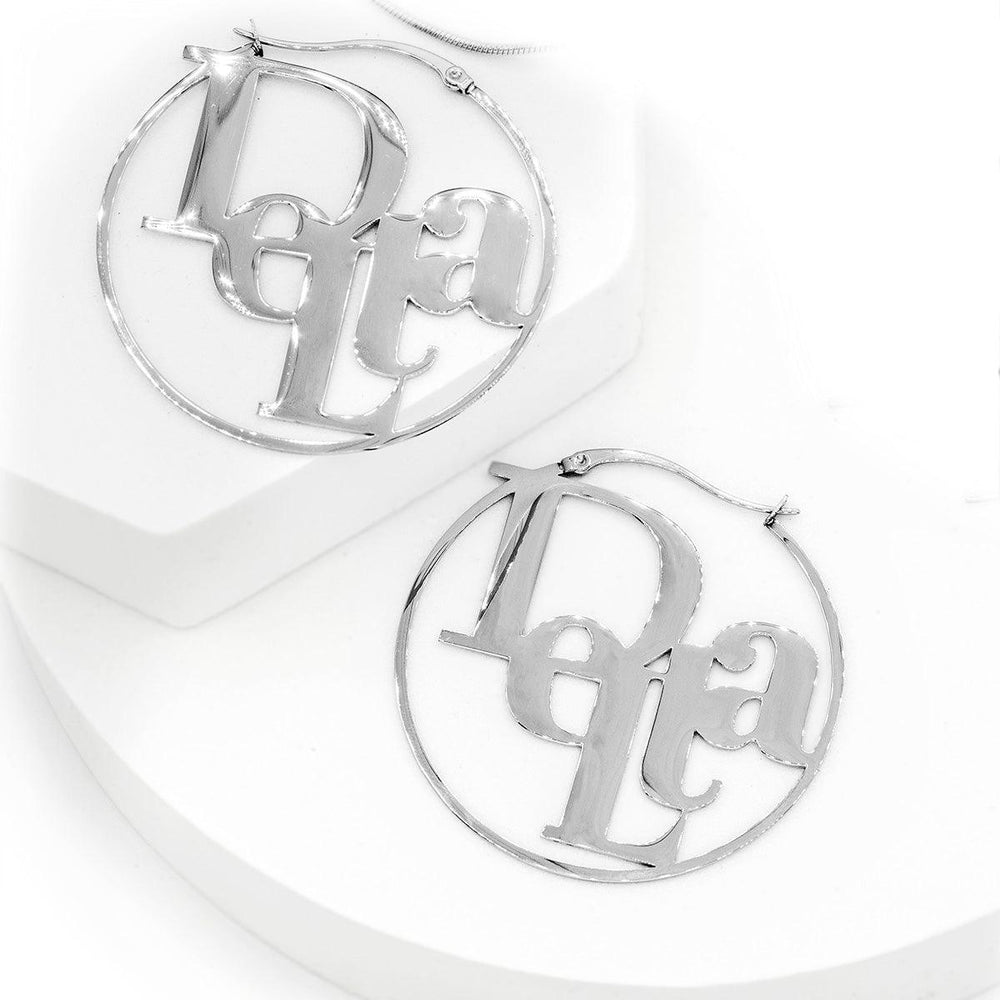 DELTA D'OR Hoop Earrings - Simply Greek