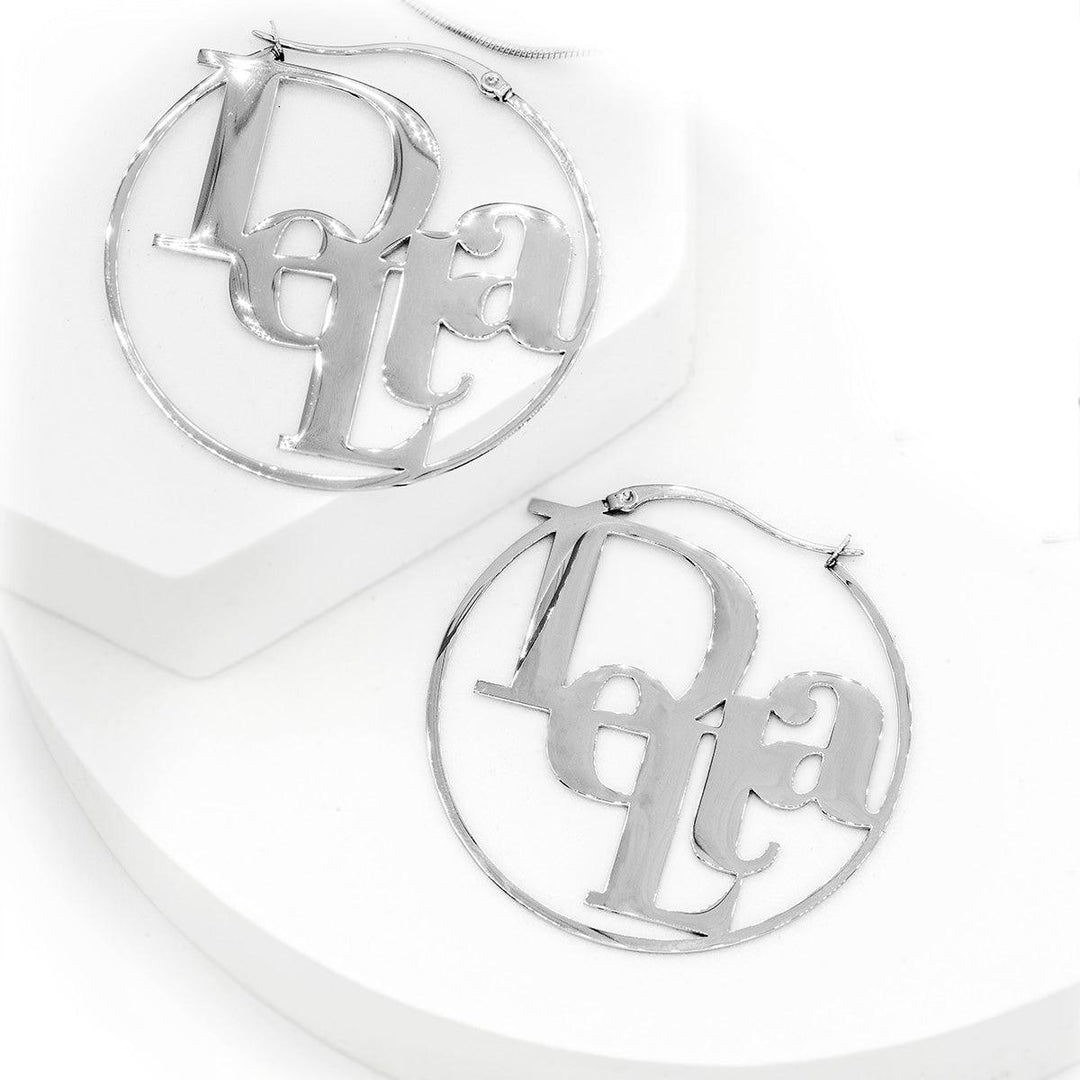 DELTA D'OR Hoop Earrings - Simply Greek