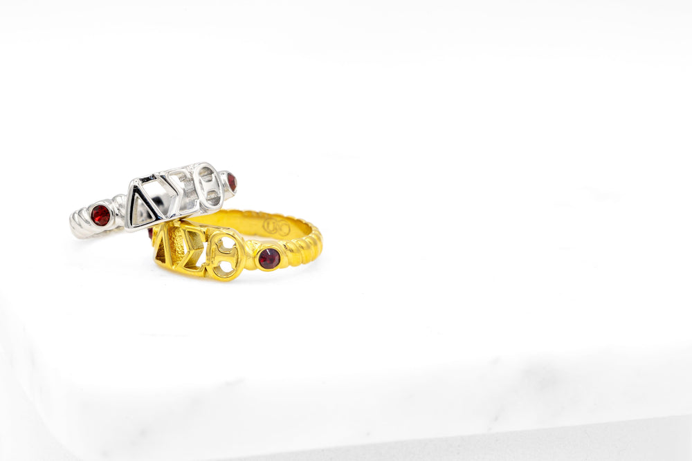 Sorority Pave' Twist Ring (Stainless Steel) - Simply Greek