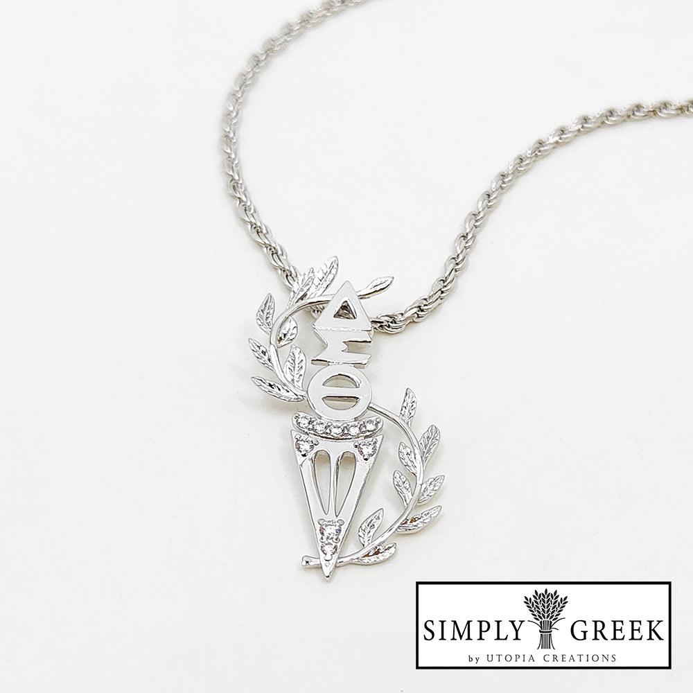 Delta Torch of Wisdom Necklace (Sterling Silver) - Simply Greek