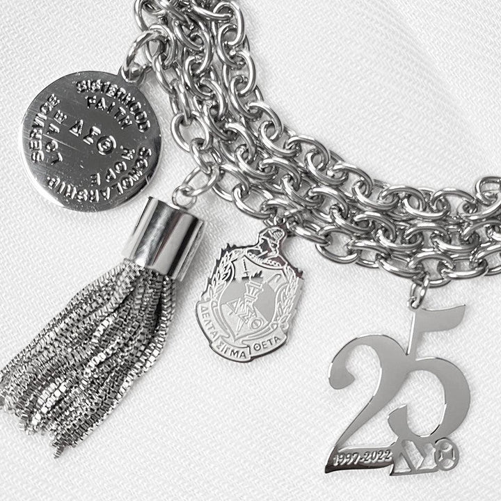ΔΣΘ "Be Charmed" Silver Deltaversary Toggle Bracelet (Stainless Steel) - Simply Greek