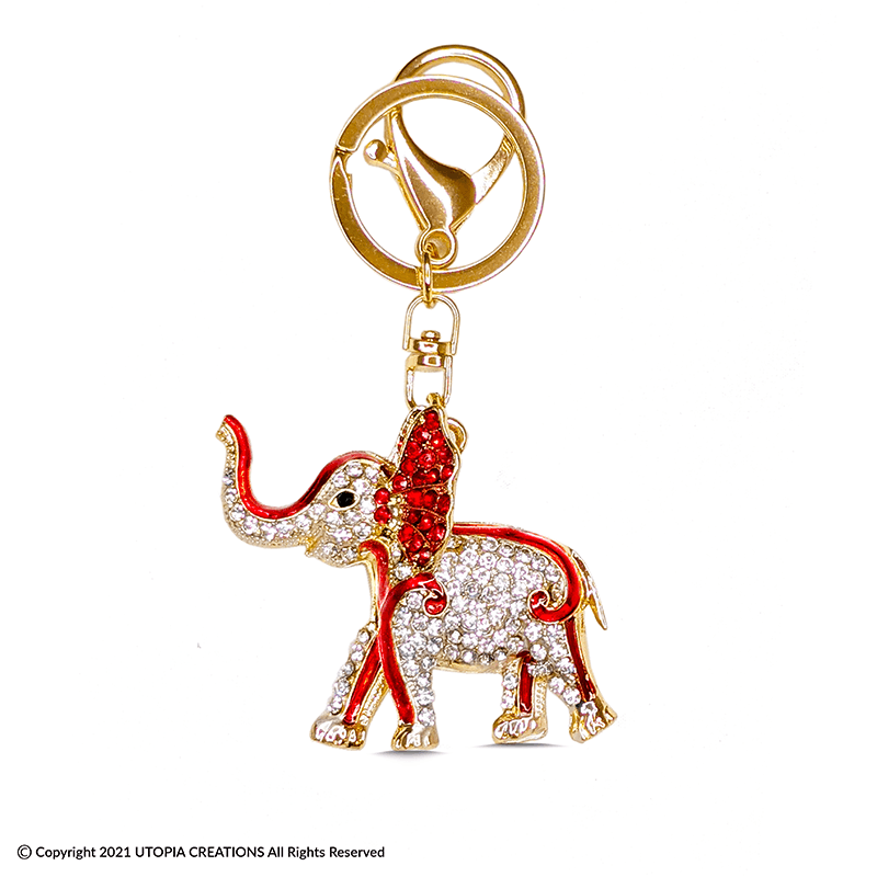 Rhinestone Elephant Keychain and Purse Charm