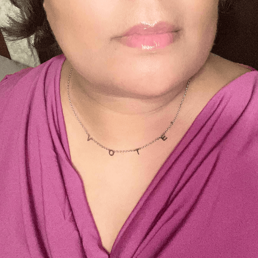 VOTE letter necklacy by Utopia Creations