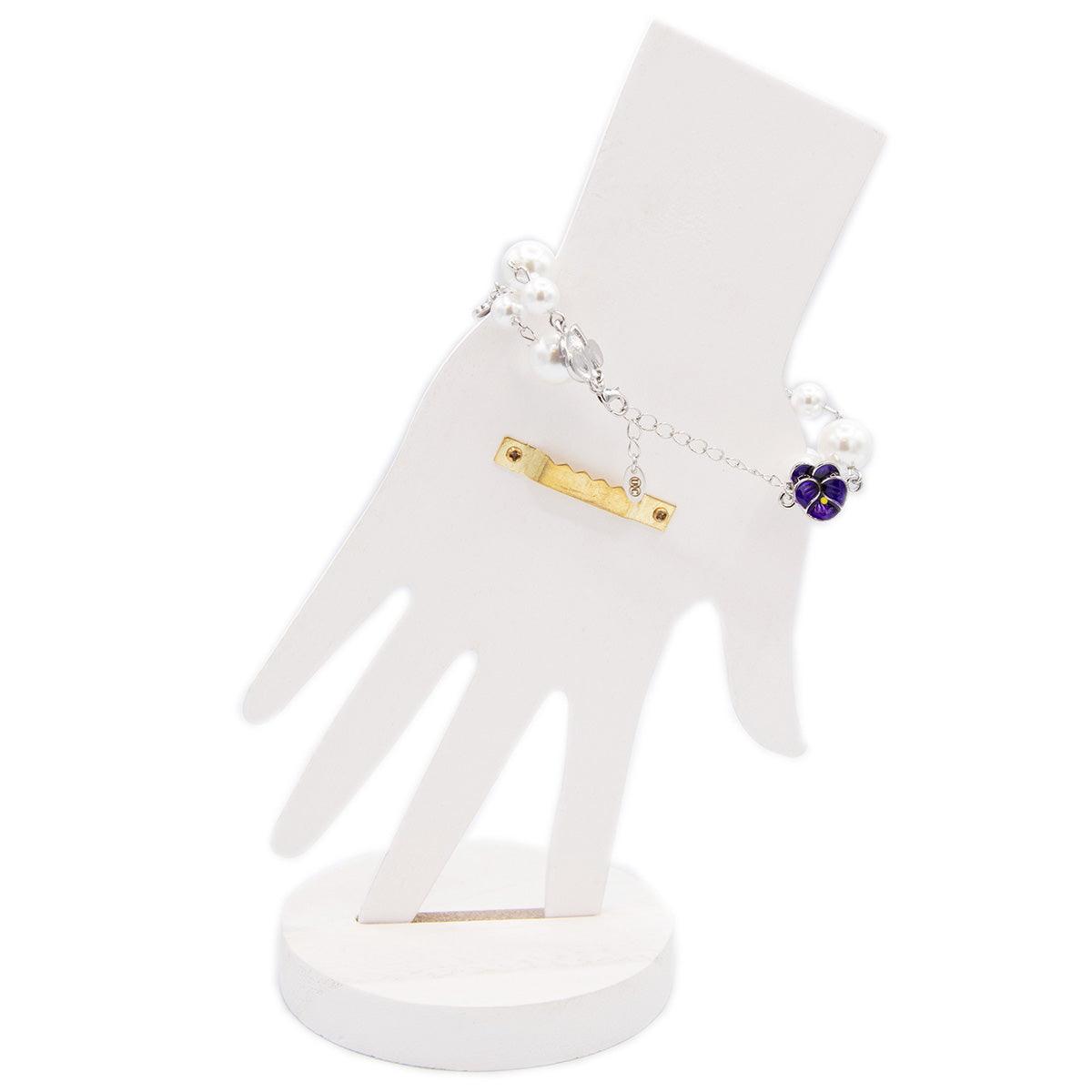 Delta Sigma Theta Violets and Pearls Chain Bracelet | Simply Greek