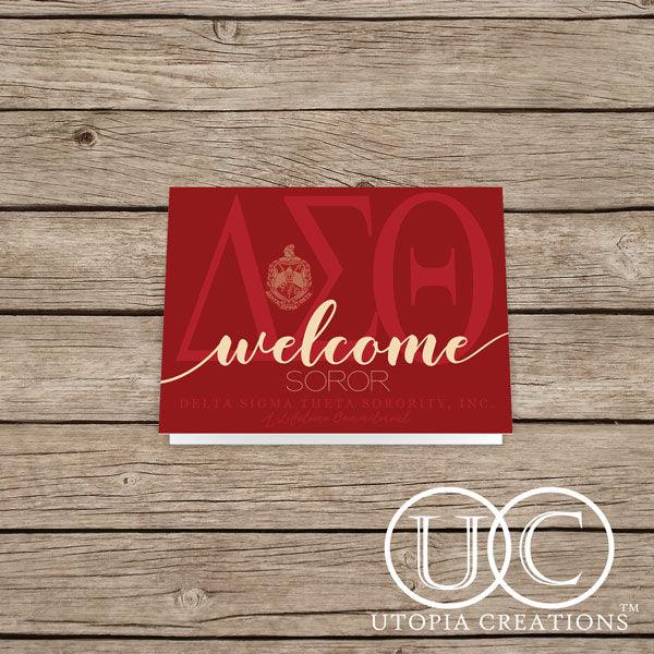 DST "Welcome Soror" Cards - UTOPIA CREATIONS | Accessories & Gifts