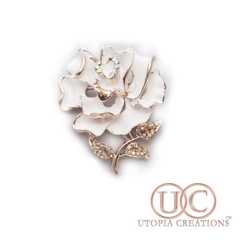 White Rose Brooch Pendant - UTOPIA CREATIONS | Accessories & Gifts