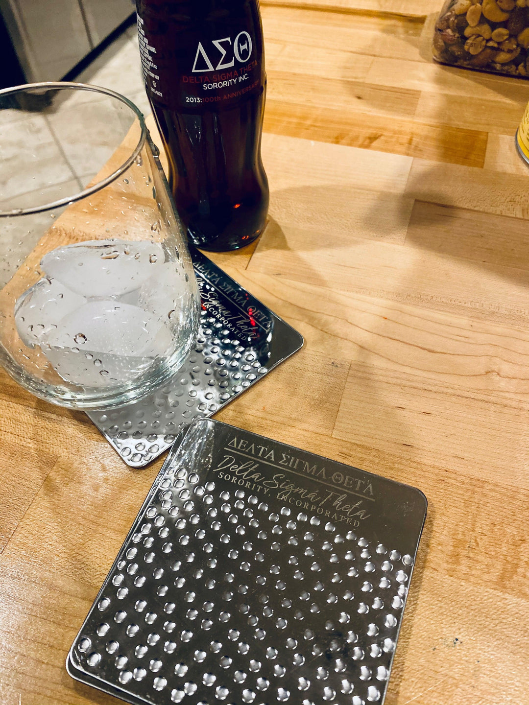 DST Hammered Metal Coasters (Set of 4) - Simply Greek