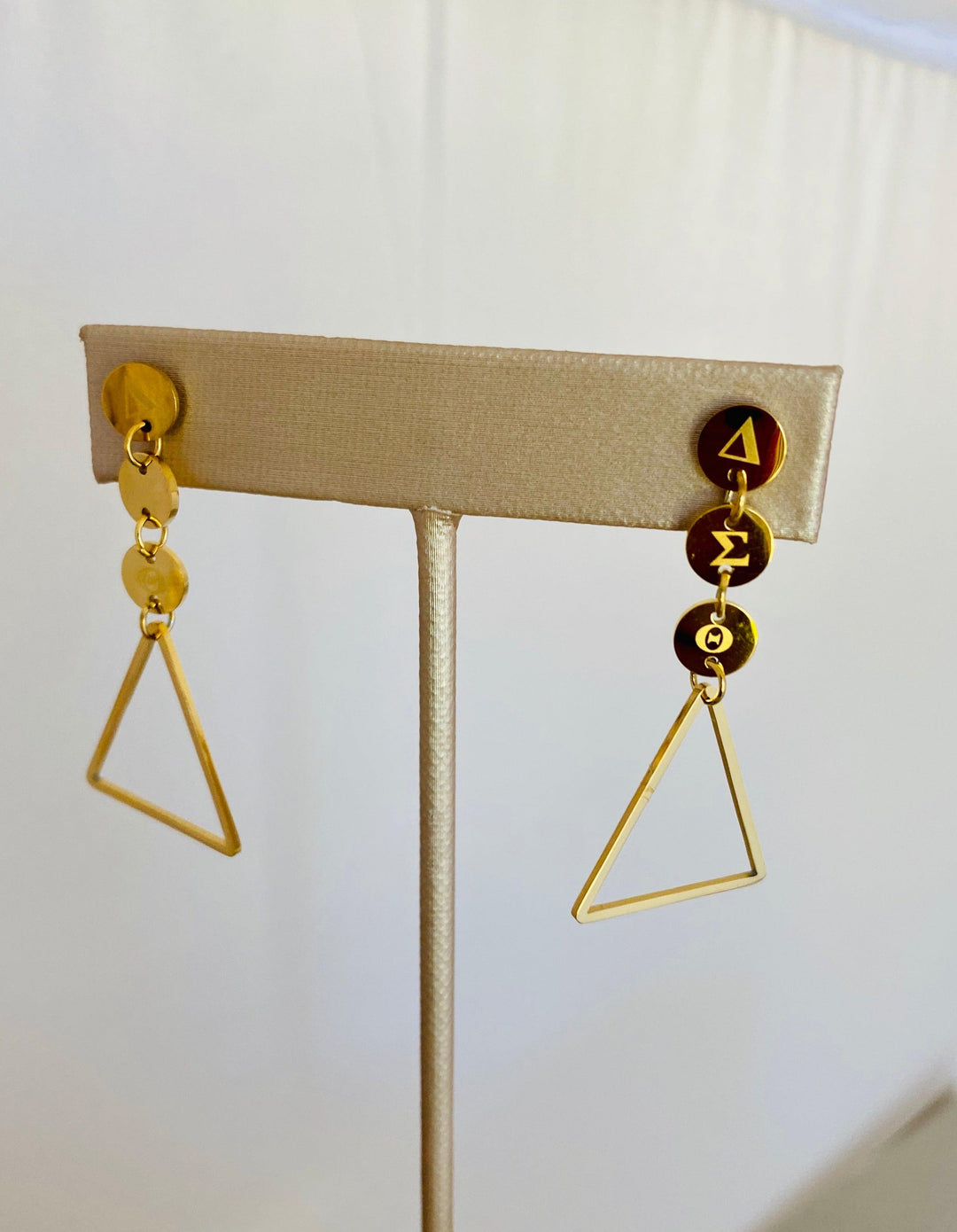 Mini ΔΣΘ Tier Drop Earrings (Stainless Steel) - Simply Greek